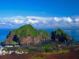Heimaey er den eneste beboede ø i Vestmannaeyjar Heimaey er den eneste beboede ø i Vestmannaeyjar