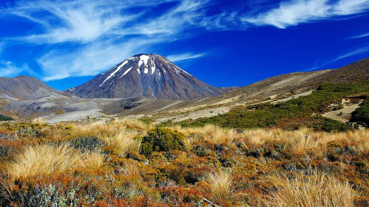 Mount Ngauruhoe – en keglevulkan i Tongariro National Park Mount Ngauruhoe – en keglevulkan i Tongariro National Park