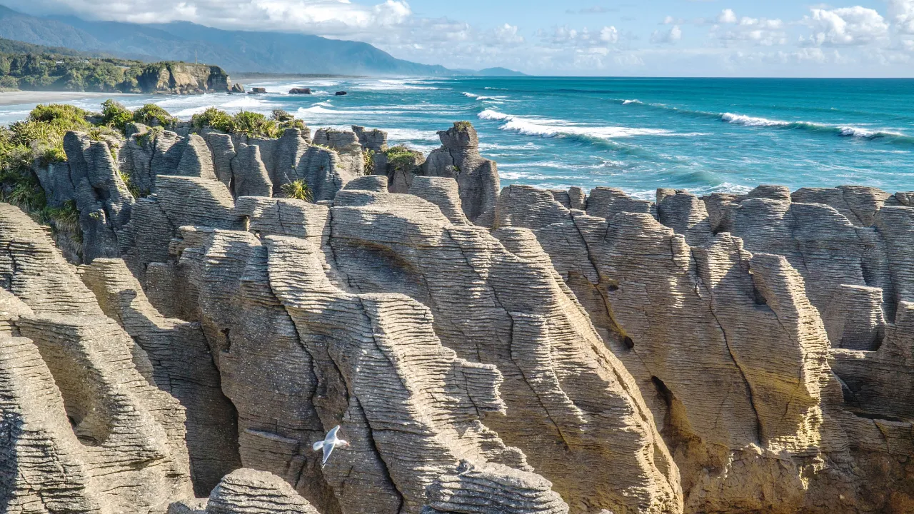 Pancake Rocks ved Punakaiki Pancake Rocks ved Punakaiki