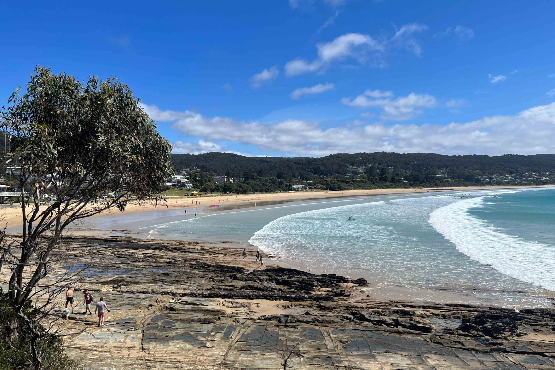 Lorne Beach - kendt for sin lange, gyldne sandstrand og gode surfmuligheder