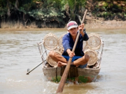 Fiskerbåd i Mekongdeltaet, Vietnam